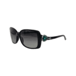 Bvlgari Black with Green Swarovski Gem 8079-B Sunglasses