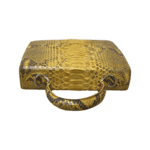 S'uvimol Bi Color (Yellow Python and Fuchsia Interior) Square F Top Handle Bag - Image 7