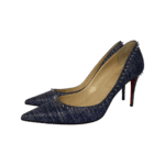 Christian Louboutin Blue Denim Spiked Anjalina Pumps Size 39.5