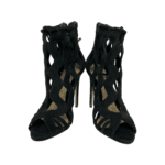 Alexandre Birman Black Suede Leather Loreta Cage Ankle Wrap Sandals Size 38 - Image 2