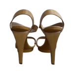 Emporio Armani Camel Leather Platform Sandals Size 38 - Image 5