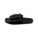 Jil Sander Black Fabric Beeds Embellished Pool Slides Size 38 - Image 5