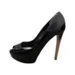 Dior Black Patent Leather Peep Toe Platform Pumps Size 38 - Image 5