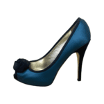 Valentino Green/Black Satin Rose Embellished Peep Toe Pumps Size 38 - Image 4