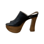 Chloe Black Leather Glove Platform Peep Toe Sandals Size 39 - Image 5