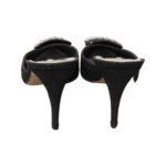 Sergio Rossi Black Glitter Embellished Mules Size 42 - Image 2