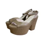Bottega Veneta Beige Leather Wedge Size 36.5