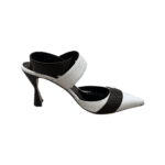 Manolo Blahnik White & Black Leather M Zoilos Sandals Size 38.5 - Image 7