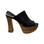 Chloe Black Leather Glove Platform Peep Toe Sandals Size 39 - Image 6