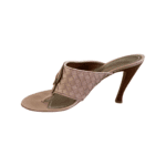 Bottega Veneta Nude Intrecciato Leather Mules Size 40.5