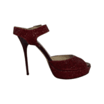 Jimmy Choo Red Glittery Linda Ankle Strap Platform Sandals Size 37 - Image 5