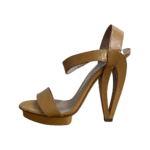 Emporio Armani Camel Leather Platform Sandals Size 38 - Image 6