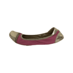 Prada Pink & Gold Nylon and  Leather Ballet Flats Size 39.5 - Image 3