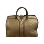 Saint Laurent Metallic Bronze Perforated Leather Large Cabas Chyc Tote