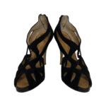 Giuseppe Zanotti Black Suede Cutout Peep Toe Booties Size 35.5 - Image 2