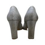 Nicholas Kirkwood Silver Glittery Fabric with Pearl Embellishment Mira 90 Pumps Size 39 - Image 3