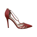 Sarah Jessica Parker Red Leather Ankle Strap Pumps Size 39.5 - Image 3