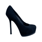 Saint Laurent Black Suede Leather Tribtoo Platform Pumps Size 38 - Image 2