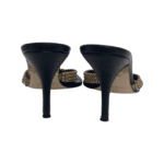 Gina Black Leather Crystal Embellished Mule Size 38.5 - Image 7