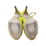 Gina Yellow Python Leather Peep Toe Platform Slingback Sandals Size 40 - Image 4