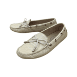 Tod's Beige Textured Leather Laccetto Driver Shoes Size 37.5 - Image 2