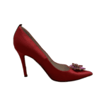 Sarah Jessica Parker Red Satin Crystal Embellished Thea Pumps Size 36.5 - Image 3