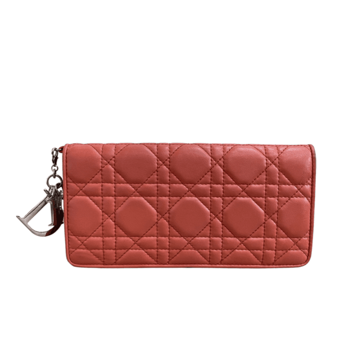 Dior Tricolor Cannage Leather Lady Dior Fold Wallet - Image 4