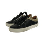 Givenchy Black Leather Sneakers with Gold Trim Size 36