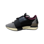 Balenciaga Black/Fuchsia Leather And Fabric Race Runner Low Top Sneakers Size 39 - Image 8