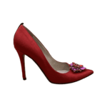 Sarah Jessica Parker Red Satin Crystal Embellished Thea Pumps Size 36.5 - Image 5