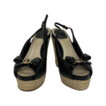 Dior Black Quilted and Patent Leather Platform Sandals Size 37 - Image 2