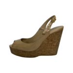 Jimmy Choo Nude Patent Leather Prova Cork Wedge Slingback Sandals Size 38 - Image 4
