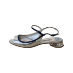 Miu Miu Metallic Silver Leather Flat Sandals Size 37 - Image 8