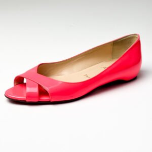 Christian Louboutin Neon Pink Peep Toe Flats Size 35