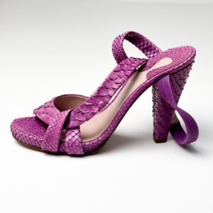 Chloe Purple Python Leather Strappy Platform Sandals Size 36