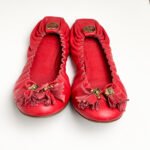 Tory Burch Red Ballet Reese Flat Tassel Size 38 - Image 2
