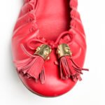 Tory Burch Red Ballet Reese Flat Tassel Size 38 - Image 3