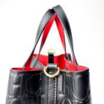 Carolina Herrera Black Monogram Embossed Leather Small Matryoshka Locked Tote Bag - Image 3