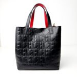 Carolina Herrera Black Monogram Embossed Leather Small Matryoshka Locked Tote Bag - Image 4