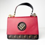 Fendi Vitello Century Kan I F Shoulder Bag in Red Leather with FF Logo