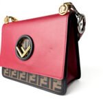 Fendi Vitello Century Kan I F Shoulder Bag in Red Leather with FF Logo - Image 6