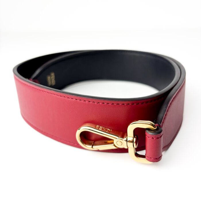 Fendi Vitello Century Kan I F Shoulder Bag in Red Leather with FF Logo - Image 9