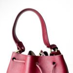 Furla Corona Drawstring Bucket Bag in Burgundy (Ciliegia) Leather - Image 2