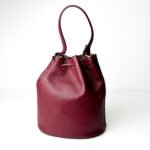Furla Corona Drawstring Bucket Bag in Burgundy (Ciliegia) Leather - Image 8
