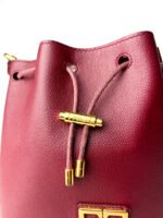 Furla Corona Drawstring Bucket Bag in Burgundy (Ciliegia) Leather - Image 6