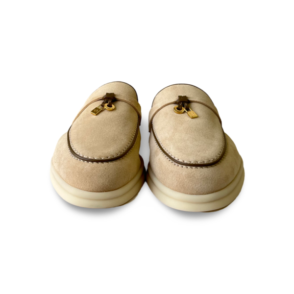 Loro Piana Babouche Charms Walk Suede Mule Loafers - Image 2