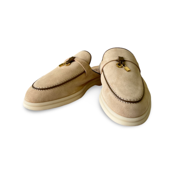 Loro Piana Babouche Charms Walk Suede Mule Loafers - Image 3