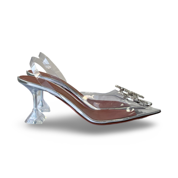 Amina Muaddi Transparent PVC Begum Slingback Pumps - Image 5