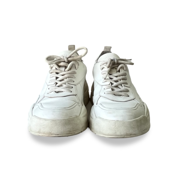 Valentino White Leather Bounce Lace-Up Sneakers - Image 2