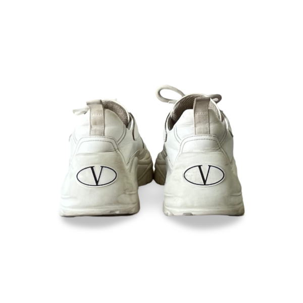 Valentino White Leather Bounce Lace-Up Sneakers - Image 7